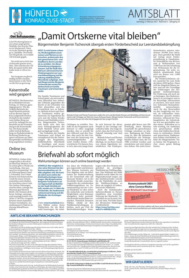Amtsblatt vom 6. Februar 2021
